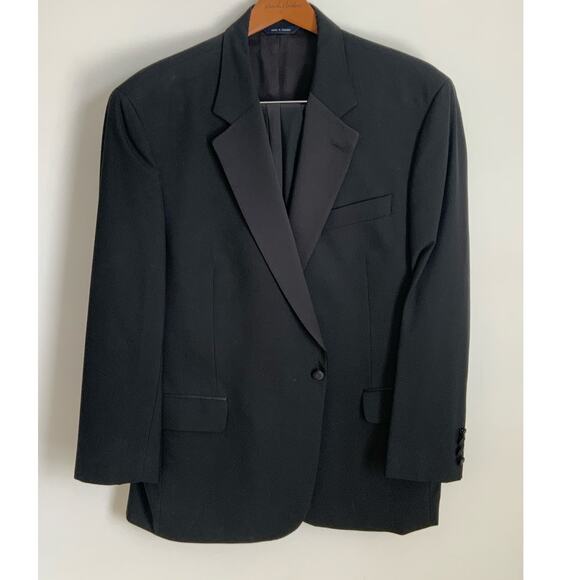 Brooks Brothers Wool Black Tuxedo Jacket size 45R